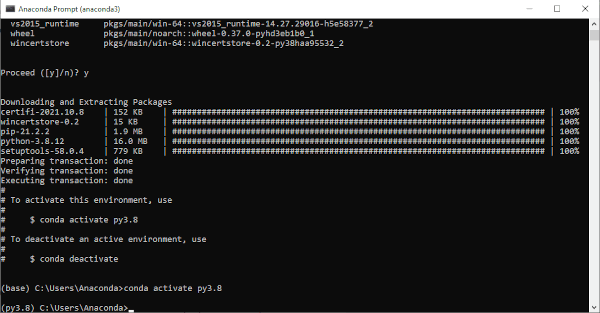 anaconda windows py38
